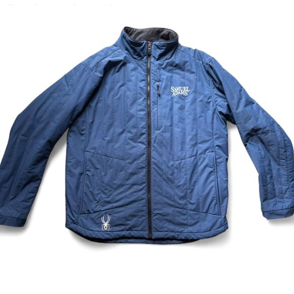 Vintage Spyder X Samuel Adams Blue Full Zip Insulated Ski Jacket XL - Picture 1 of 12